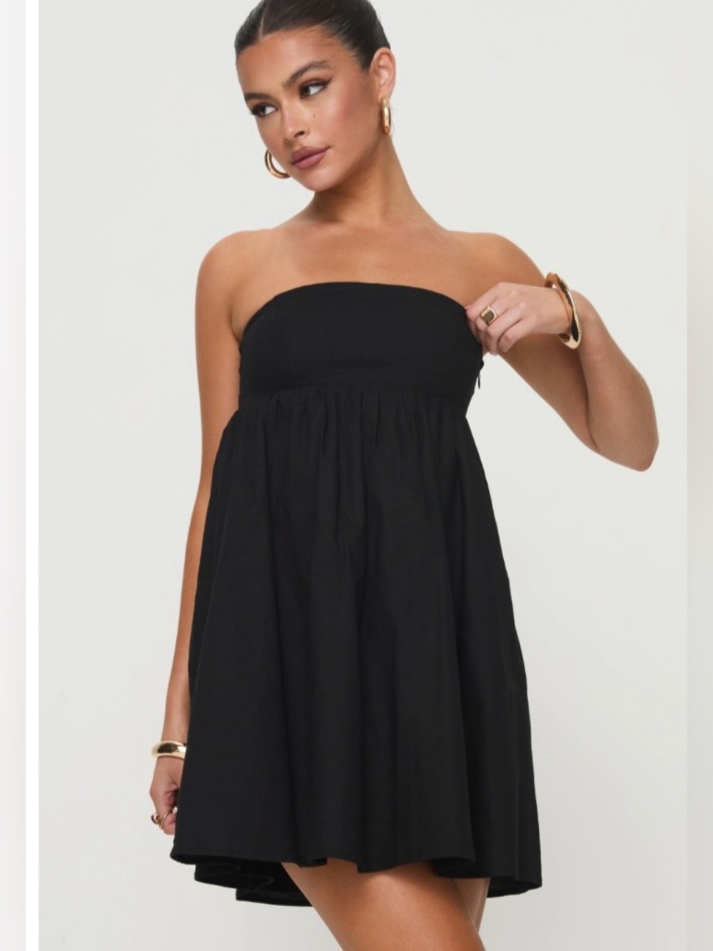 Princess Polly Black strapless dress size 6 NWOT